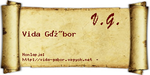 Vida Gábor névjegykártya